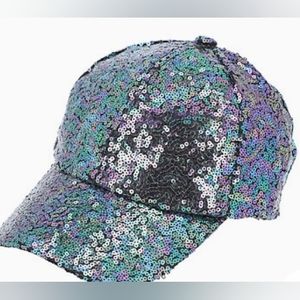Women's Iridescent Color Sequin Elastic Band Baseball Cap